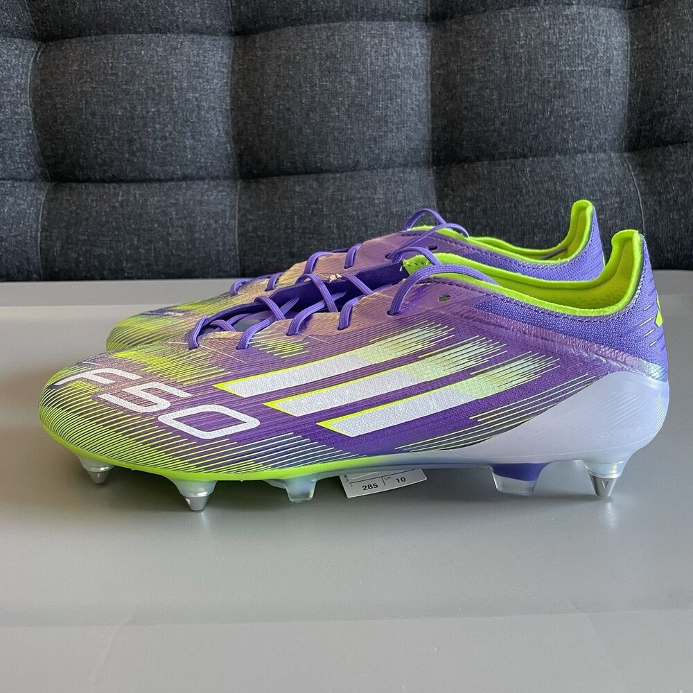 Size 10.5 - Adidas F50 Elite SG Soccer Cleats Purple Green JH7633 Men’s